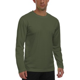Long Sleeve Shirts for Men UPF 50+ UV Protection Rash Guard Fishing Shirts Moisture Wicking Quick Dry Sun Shirts HH2410 Dark Green L