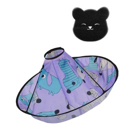 ECNIONEJP Hair Cape for Haircuts, Hair Apron, Haircut Cloak for Haircuts, Cuts, Compact, Combine with a sponge that can be used to rub hair, Purple