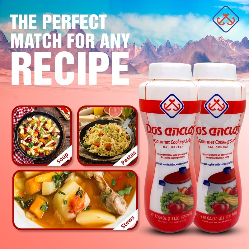 Dos Anclas Sal Gruesa 2 Pack, Coarse Salt, Multi-Purpose Seasoning