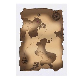 'Pirate Treasure Map' Temporary Tattoo - Water Resistant, Skin-Safe, Non-Toxic Transfer (TO00074351)