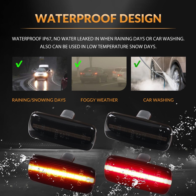 DERMOKA LED Dually Bed Fender Side Marker Lights For 2010-2017