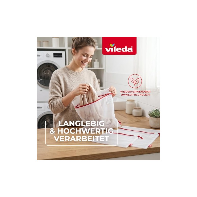 Vileda Laundry Bag Set - 3 Tear-Resistant Mesh Bags for