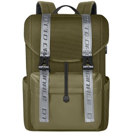 Bokeer 15.6 Inch Laptop Travel Backpack, Water Resistant Anti-Theft Vintage Flap Backpack with USB Charging Port for College, Casual Daypacks, Work Bag for Men and Women, 25L, Yellow