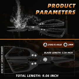 Ethyxe Kitchen Shears for Food - Professional Stainless Steel Japanese Kitchen Scissors for Chicken Bones, Fish, Turkey, Herbs, and Meat – Heavy Duty and Dishwasher Safe