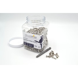 Yellowbird #6 x 5/8" European Concealed Hinge Screw - Flat Head Phillips - Type 17 - Nickel Wood - Bit Included - 1000 Ct.