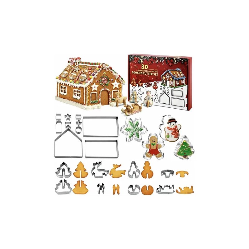 22 Cortadores De Galletas Navidad Acero Inoxidable 3d Niños