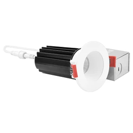 LUXRITE 2 Inch LED Recessed Lighting with Junction Box, 15W, 5 Color Selectable 2700K-5000K, 1000 Lumens, Dimmable Canless LED Downlights, Interchangeable Trim, Wet Rated, IC Rated, ETL Listed