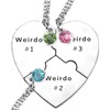 TISDA Heart Bff Necklace for 5, Best Friend Necklaces Set