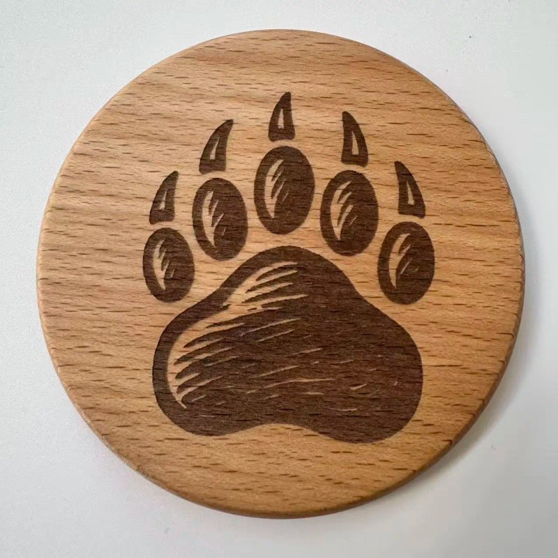 Pack of 50 Wooden Coasters Beech Wood Round Coasters for