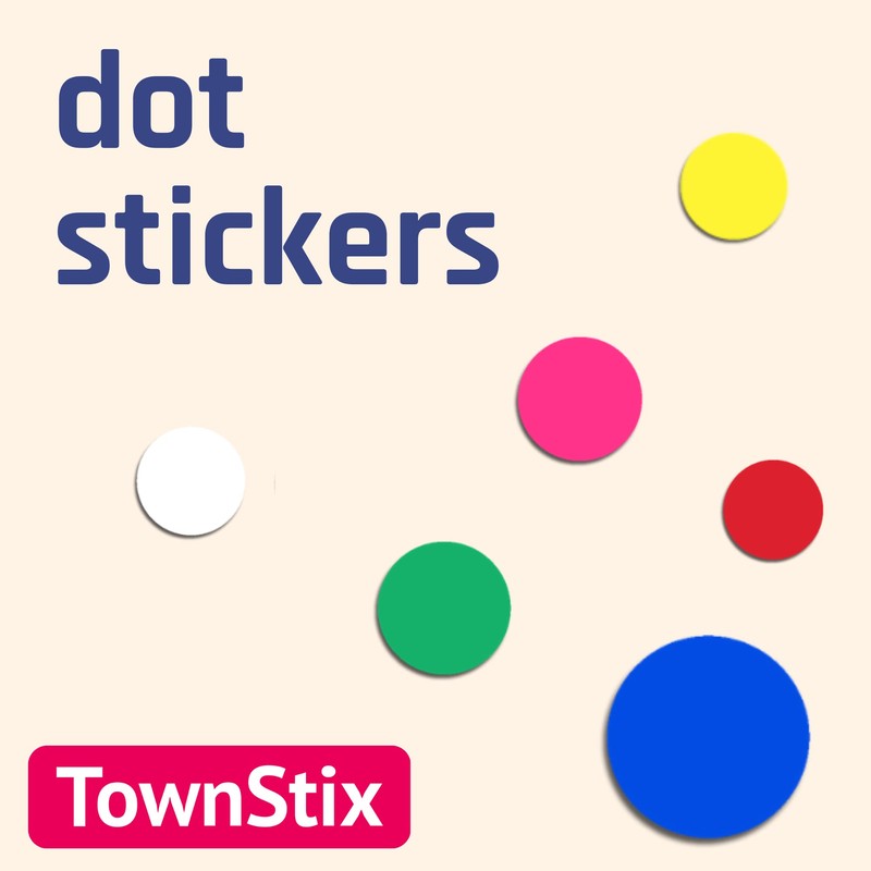 2000 Pieces, 20mm - White Dot Stickers, Sticky Dots Round