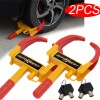 AUTOXBERT 2xHEAVY DUTY Adjustable Wheel Clamps Tire Lock Car Security