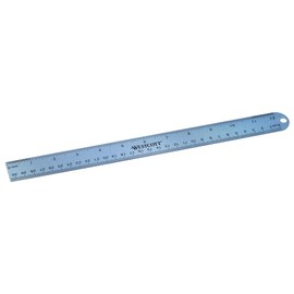 Westcott E-14175 00 30 cm 12-Inch Metric and Imperial Scale Aluminum Ruler - Blue