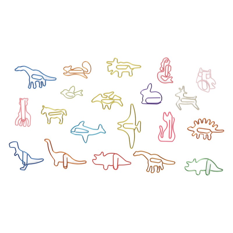 100pcs Colorful Paper Clips 20 Cute Shapes Stable Clamping Lightweight