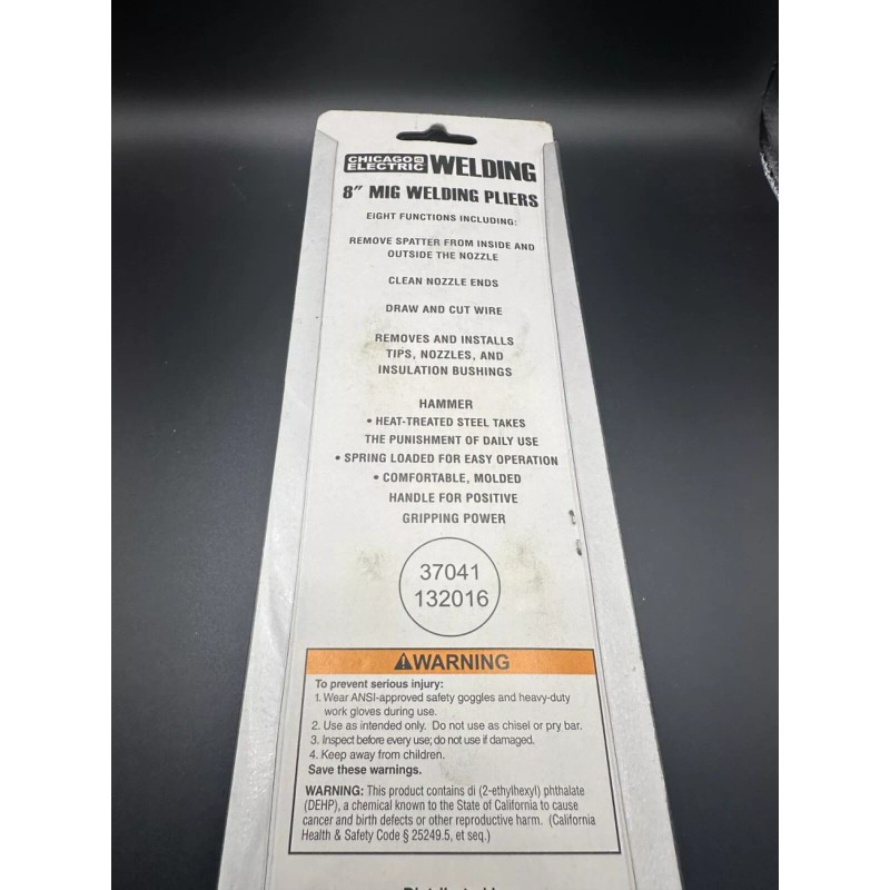 Chicago Electric 8" Mig Welding Pliers 8 functions 33836 NEW