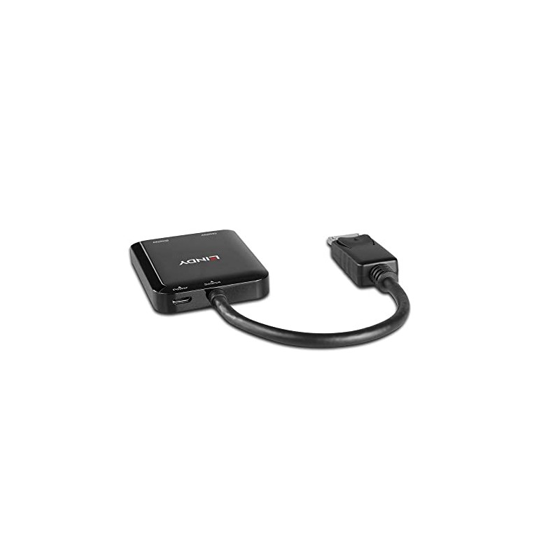 LINDY 38430 2 Port DisplayPort 1.2 MST Hub, Black, 4K@60Hz,