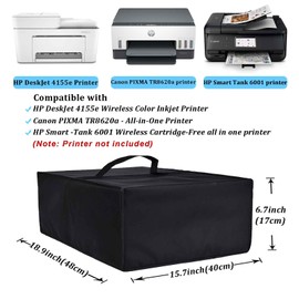Printer Dust Cover Heavy Duty Anti-Static Waterproof Printer Protective Cover for HP DeskJet 4155e Printer/HP Smart Tank 6001 Cartridge-Free printer/Canon PIXMA TR8620a Printer (18.9"D×15.7"W×6.7"H)
