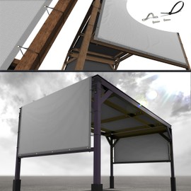 Royal Shade 12' x 20' Grey Pergola Sun Shade Canopy Replacement Cover UPF50, Commercial Grade 260 GSM Cloth for Outdoor Patio Garden Backyard (We Make Custom Size)