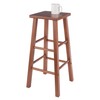 Winsome Carrick Bar Stool, 29In Height, Solid Wood, Teak Finish
