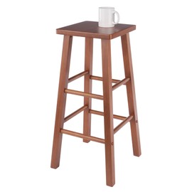 Winsome Carrick Bar Stool, 29In Height, Solid Wood, Teak Finish