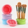 HOMSFOU Limpiador de Brochas de Maquillaje Recipiente Plegable de Silicona