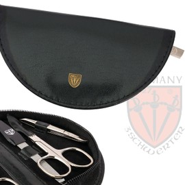 DREI SCHWERTER Germany Pescara Nail Care Set 6 Pieces Manicure Pedicure Travel Case Set Nail Set Nail Necessary Steel Instruments Brand Quality Manicure Set Art Leather Gift Box (1201)