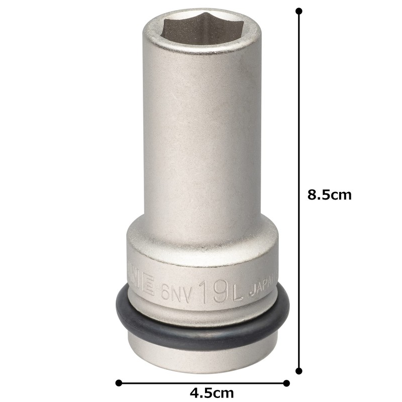 トネ(TONE) インパクト用ロングソケット 6NV-19L 差込角19.0mm(3/4") 二面幅19mm