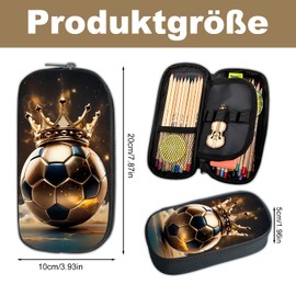 Glamifyr Boys' pencil case, football pencil case, football pencil case, school pencil case, for children, large capacity, pen holder, pencil bag, stationery bag