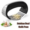 Garlic Press Rocker Stainless Steel Garlic Press Arc Shaped Professional