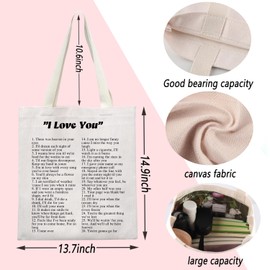 ENSIANTH Album Song lyrics Merch I Love You Inspired Tote Bag Country Music Singer Fan Gift Rock Music Lover Gift Concert Gif (CA Love You bag)