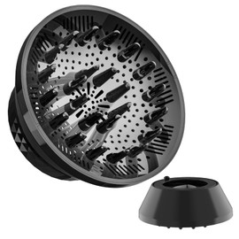 Diffuser attachment for hair dryer,Hair diffuser,Foldable hair diffuser for curly hair,1.5-3.2 inch diffuser hair dryer fits,Convenient for travel，Black