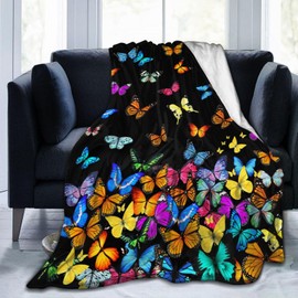 Magazasi Butterfly Blanket Beautiful Butterflies Gifts Throw Blanket Ultra Soft Blankets Lightweight Cozy for Women Girls Kids Adults 50"X40"INCH
