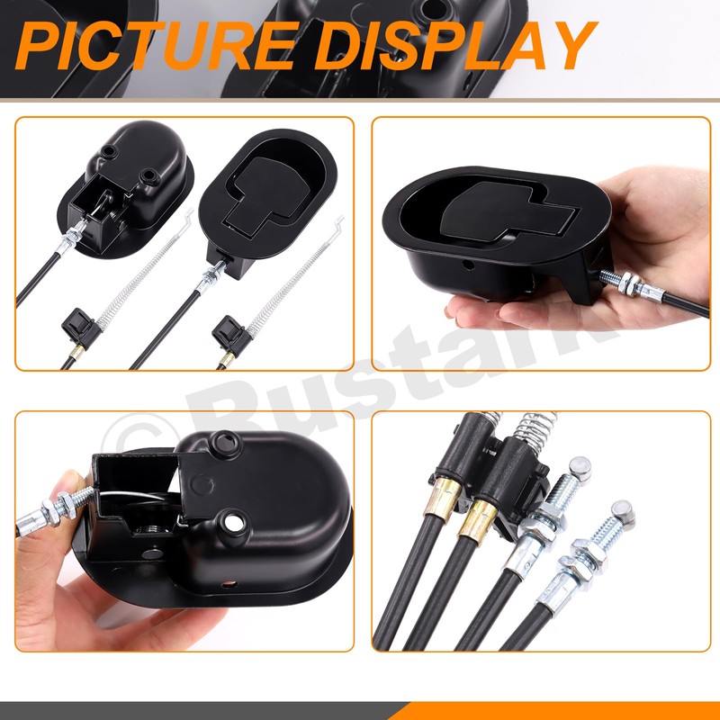 Rustark 2 Sets Metal Recliner Replacement Parts with Cable, Universal