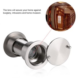 OUKENS Security Door Viewer, Aluminium Door Viewer, 28 mm Wide Angle Door Viewer with Robust Privacy Cover for Home Office (Silver)
