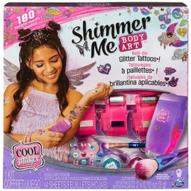 Cool Maker, Shimmer Me Body Art with Roller, 4 Metallic Foils and 180 Designs, Temporary Tattoo Kids Toys for Ages 8 and up
