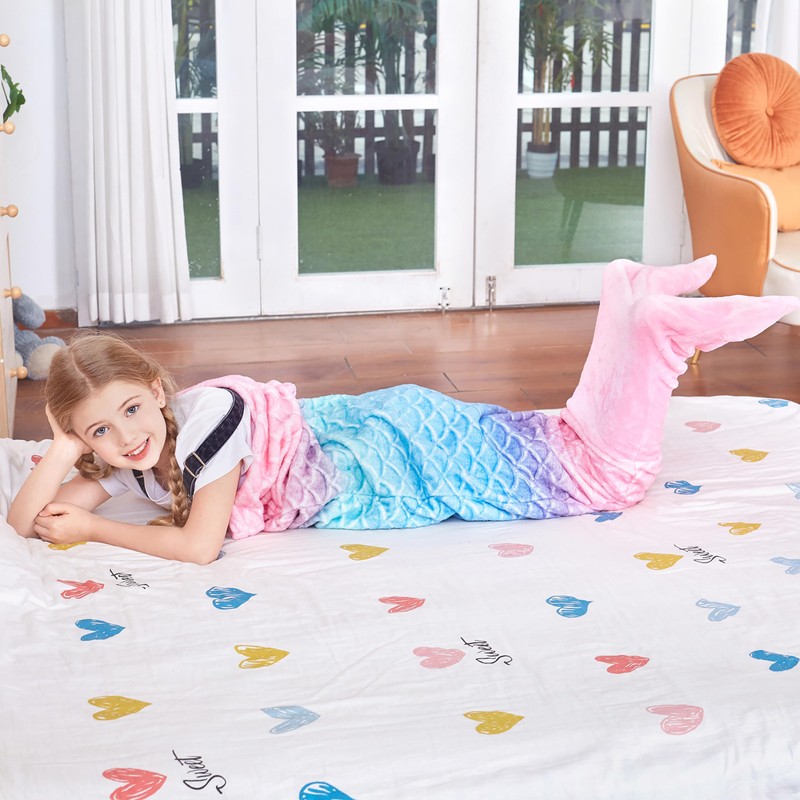 Catalonia Classy Mermaid Tail Blanket, Soft Warm Plush Fleece Sleeping