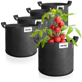 com-four® 5x 20 L plant sack for potatoes - Tomato tub with handles - Plant bag - Tomato plant pot - Plant protection sack (20 L- 5 pieces)