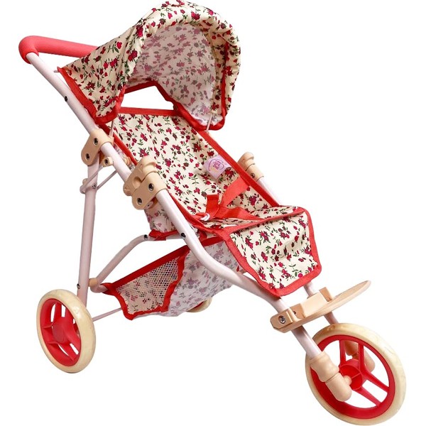 Baby Doll Stroller for Dolls | Play Toy Doll Stroller for Toddlers 3 Year Old Girls Gift | Push Pram Baby Stroller for Dolls, Babydoll Stroller Jogger Baby Carriage for Dolls (Quality Floral Print)