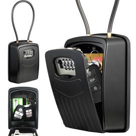 Extra Large Key Storage Security Lock,V-Resourcing Re-settable 4 Digit Combination Lock Box with Removable Chain,Share and Secure Keys for Home,Office,Garage etc