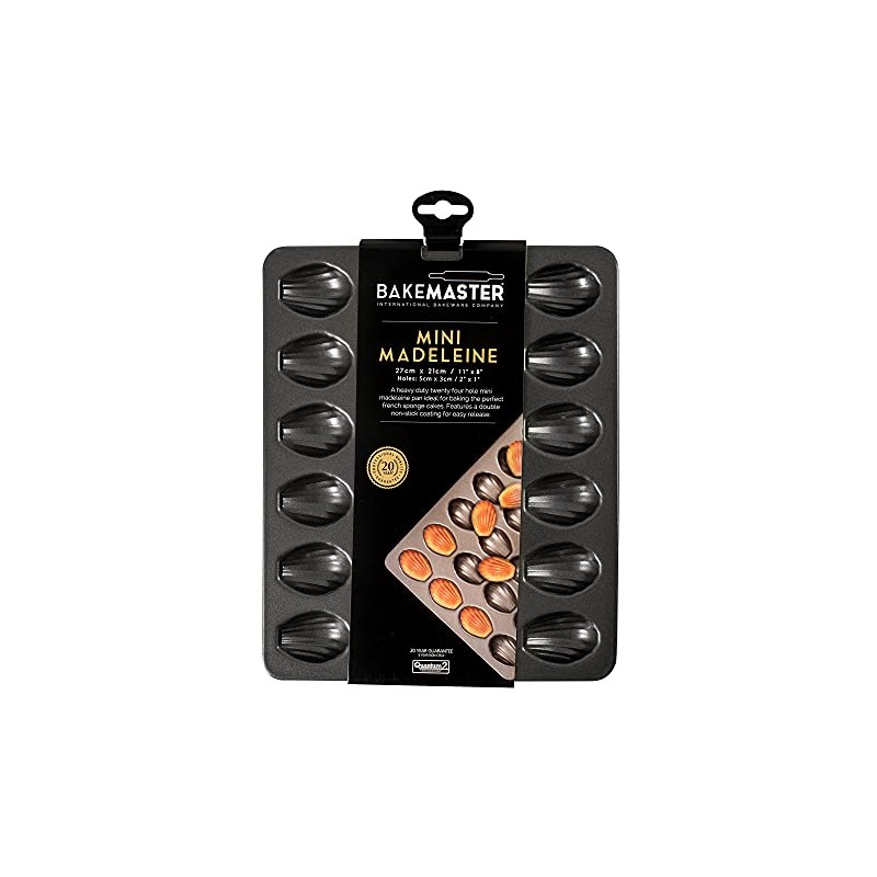 Bakemaster Madeleine Pan 24 Cup Non-Stick, Grey, 40019 3 cm*27