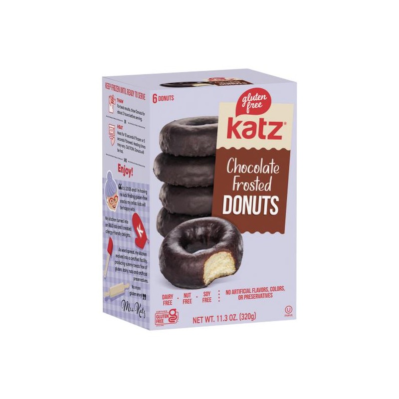 KATZ GLUTEN FREE Chocolate Frosted Donuts - Delicious Snack and