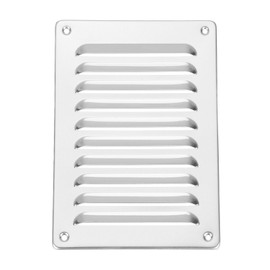 PATIKIL 8.5x6 Inch Aluminum Vent Cover, Screen Air Grille Ventilation Cover HVAC Louvered Grill for Home Kitchen Fireplace Bathroom Wall Ceiling, Silver