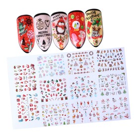 LALAFINA Static Stickers Set 11 Pcs Snowflake Snowman Nail Stickers for Women's Nail Art Decorations