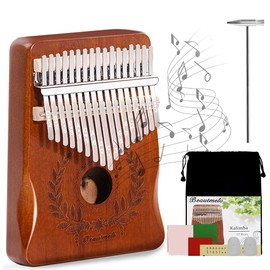 Beautmelo Kalimba Musical Instrument, 17 Keys, Thumb Piano, Mahogany Portable, Kalimba Gift, Suitable for Beginner Professionals, 17 Keys