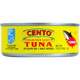 Cento Solid Pack Light Tuna in Olive Oil, 5 oz (142 g) (Pack of 8)