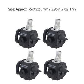 Sunicon 5 Pcs Insulation Piercing Connector, 1KV No Peeling Piercing Clamp High Low Voltage Cable Splitter Non Breaking Wire Insulation Puncture Wire Clamp, for Road Lighting, Industrial Power(JJC-3)