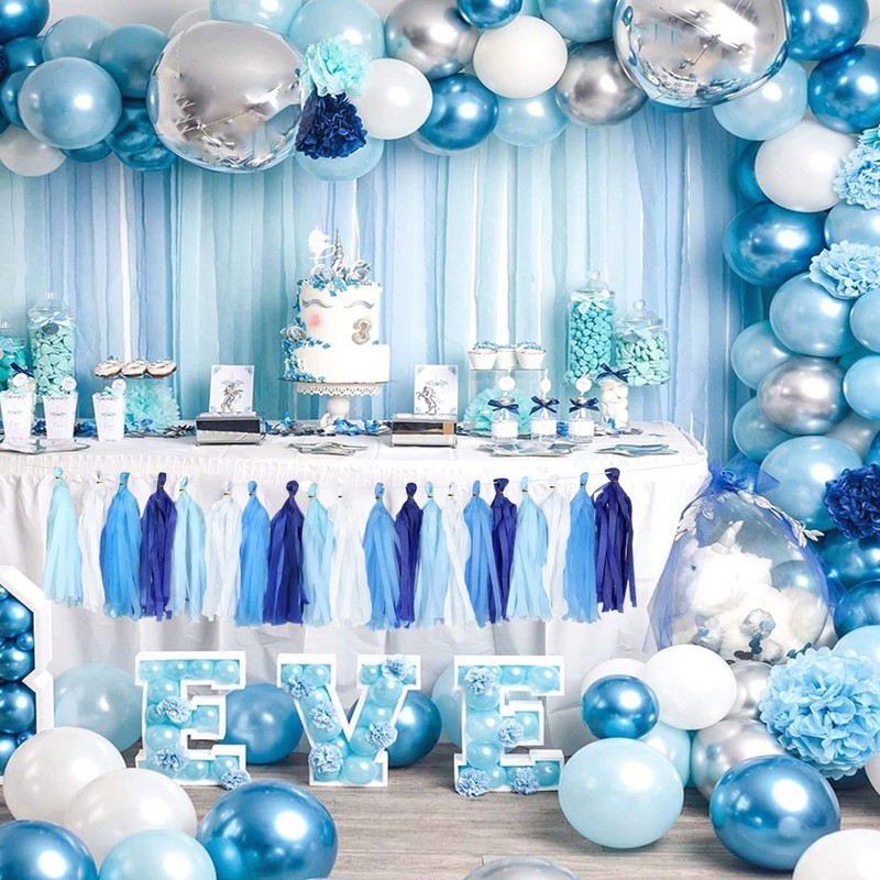 White Tassel Garland 20 Pcs, Tissue Paper Tassels Garland Banner
