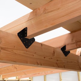YVHFWOY 16 Pcs Hurricane Tie,14-Gauge(2mm) Heavy Duty Joist Hangers,Black Powder Coating Roof Brackets Fit 2X Truss to Rafter Connector for Roofing Trusses Wood Timber Connectors with Screws…