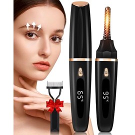 Heated Eyelash Curler for Women, USB Rechargeable Lash Curling Beauty Tool, Heated Eyelash Curlers - Eye Lash Curler Heat with Eyelash Comb - Electric
