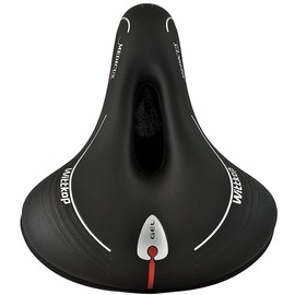 WITTKOP Bicycle saddle with comfortable 3-zone concept and extra gel padding, comfortable bicycle saddle for men and women, Büchel Grande Medicus, bike seat with clamp, black