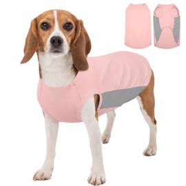 Kuoser Dog Cooling Vest, Sun Protection Puppy T-Shirts, Quick Dry Dog Summer Clothes for Medium Dogs Boy Girl Pink L